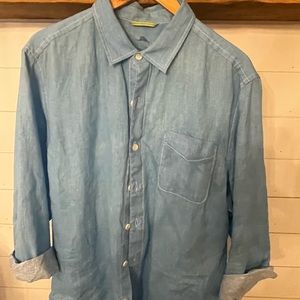 Light blue Tommy Bahama Sea Glass Breezer linen shirt. Excellent condition.
